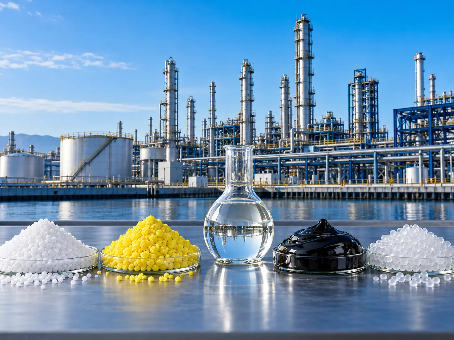 Petrochemical products including urea sulphur naphtha and bitumen